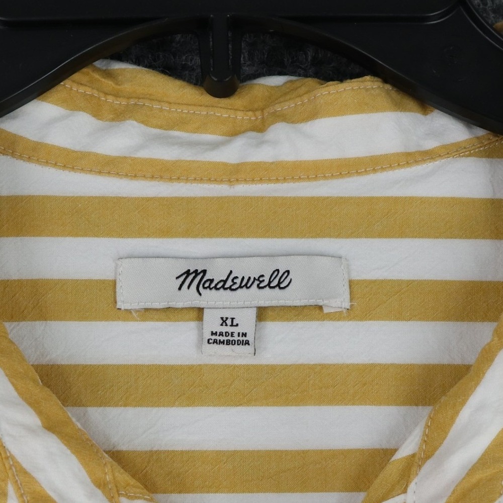 Madewell Oversized Striped Button Down Shirt Womens XL Cotton Casual Office Wear - Picture 2 of 9